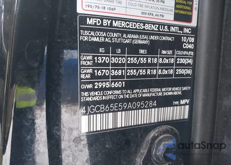 2009 Mercedes-Benz R 350 4Matic z USA, uszkodzony, nr VIN 4JGCB65E59A095284